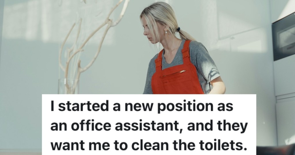 annoyed employee wearing apron