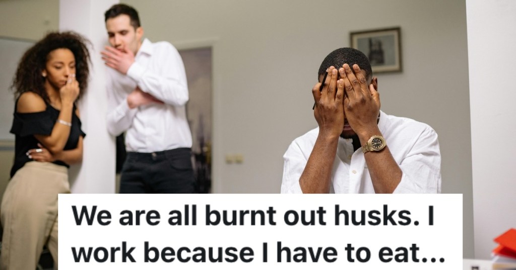man stressed about work