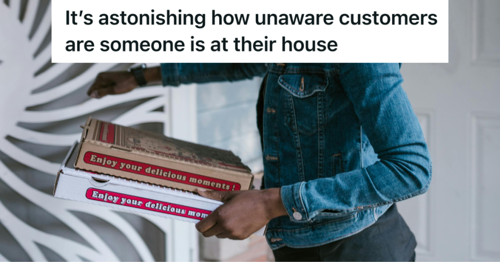 pizza delivery driver knocking on door