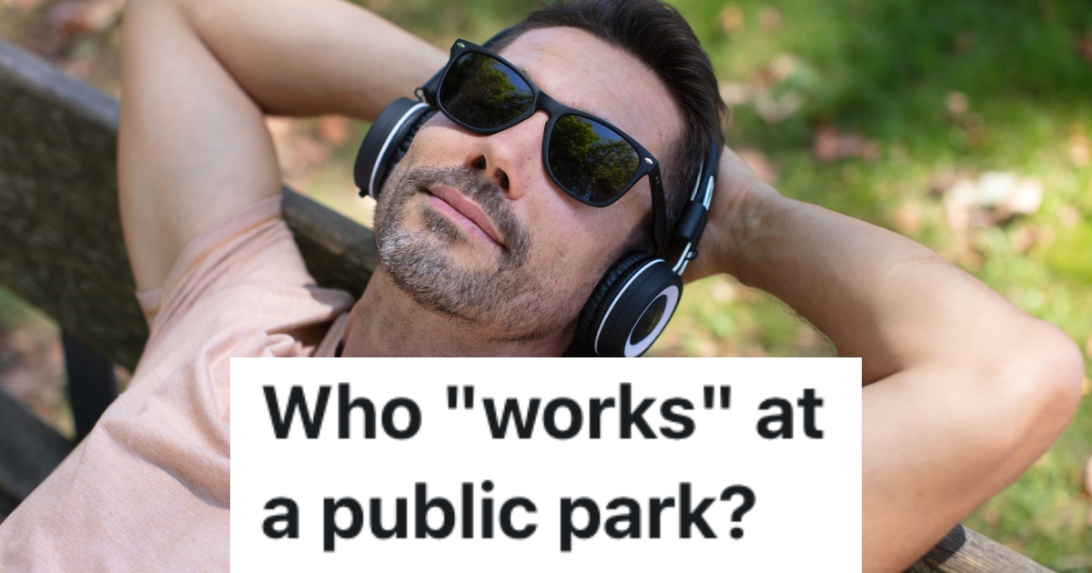 man relaxing in a park