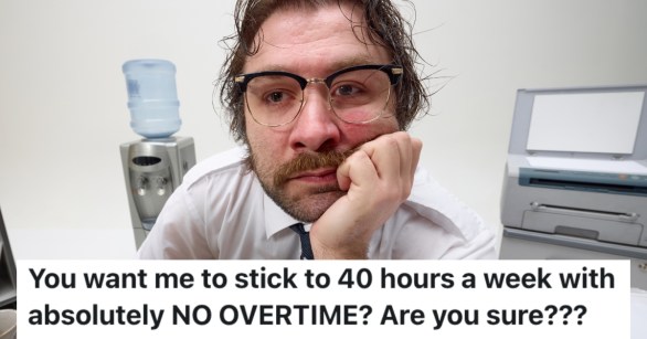 tired worker at a desk