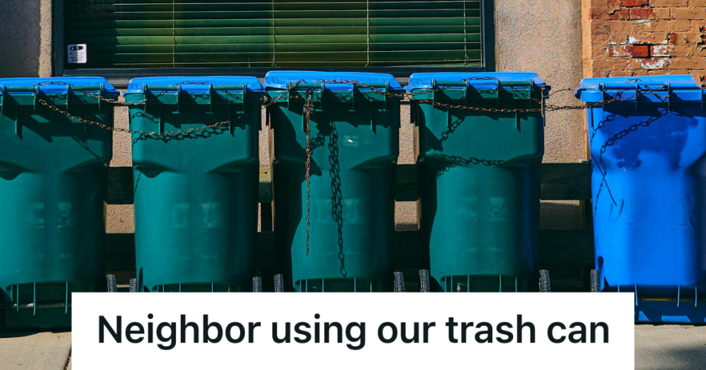 row of trash bins