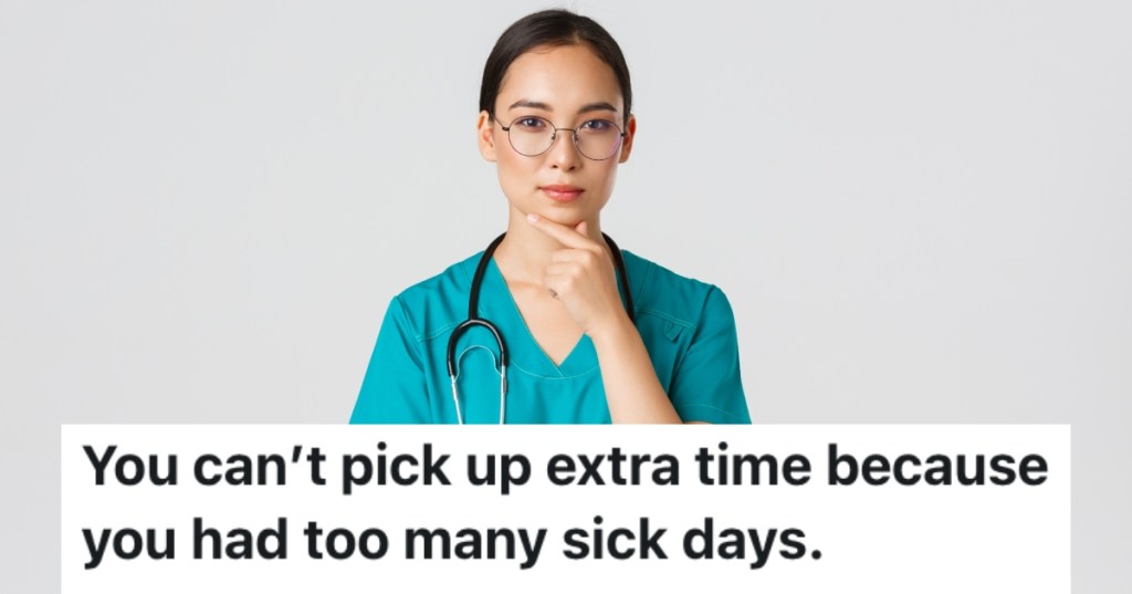 nurse with a serious look