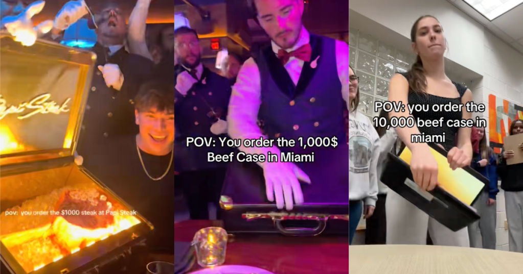 people ordering expensive steaks