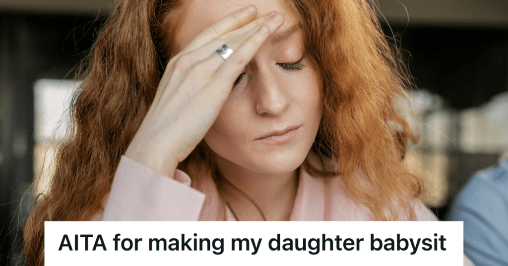 stressed woman in pink shirt