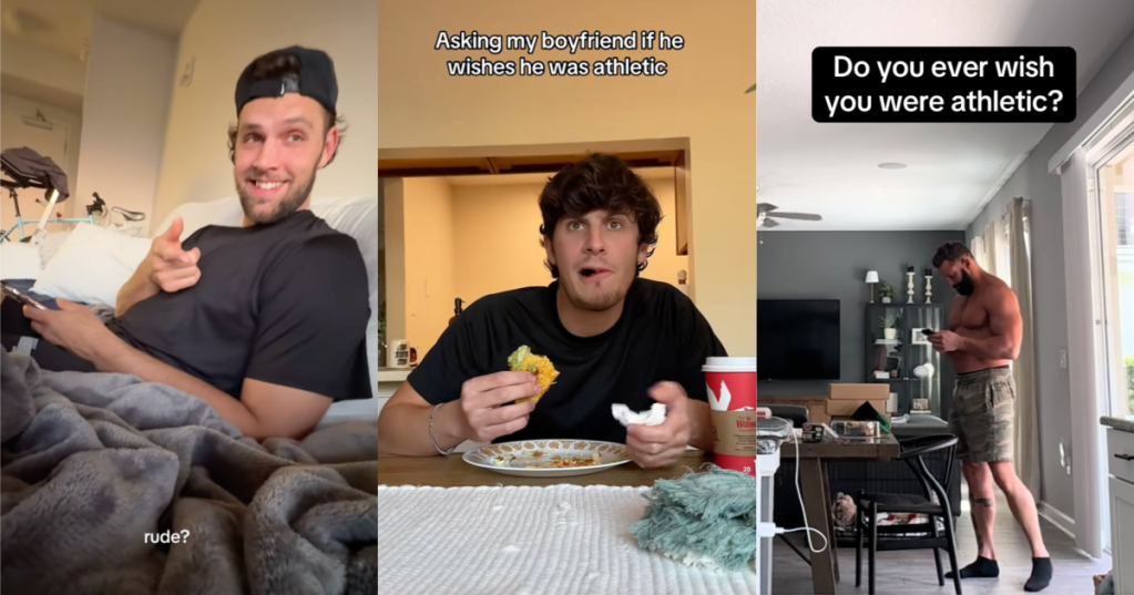 men talking about being athletic