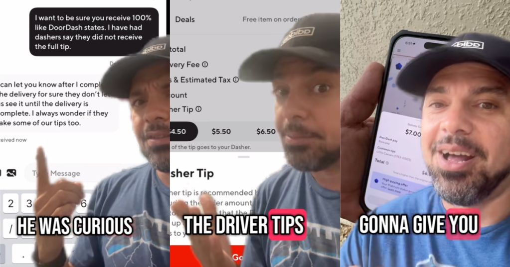 man talking about doordash