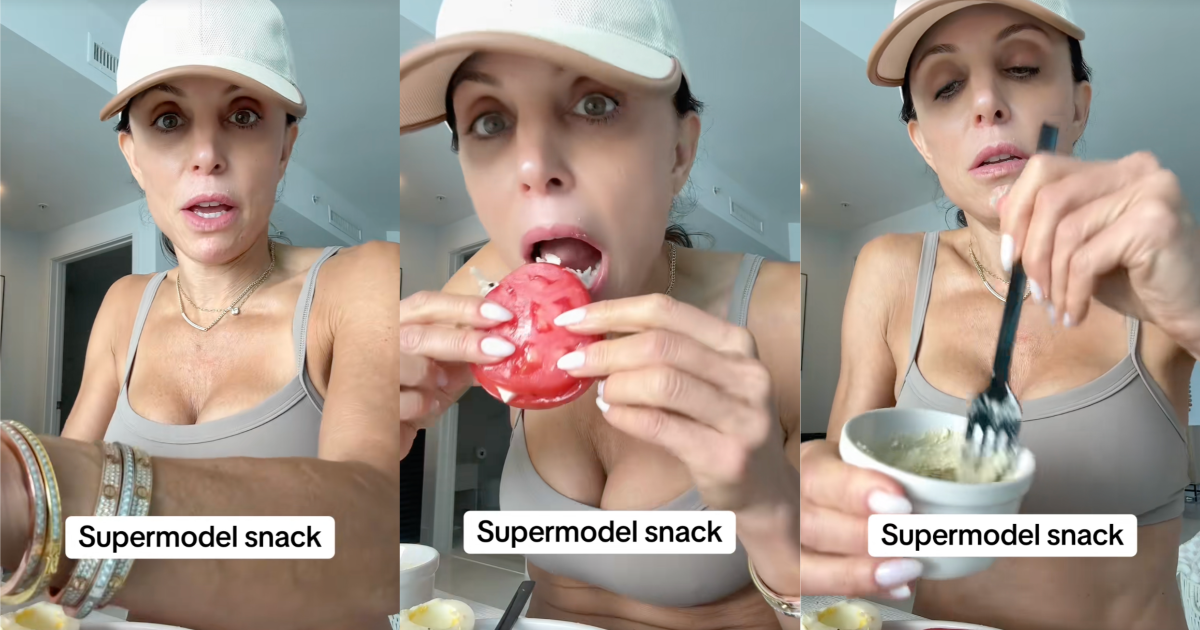 woman making a snack