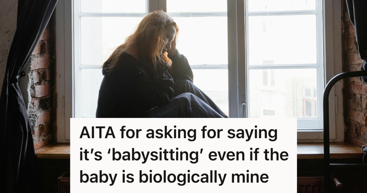 upset woman sitting in the windowsill