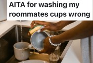 A Woman Tried To Keep A Filthy Shared Kitchen Usable By Loading The Dishwasher, But Her Roommate Accused Her Of Washing His Cups The “Wrong” Way