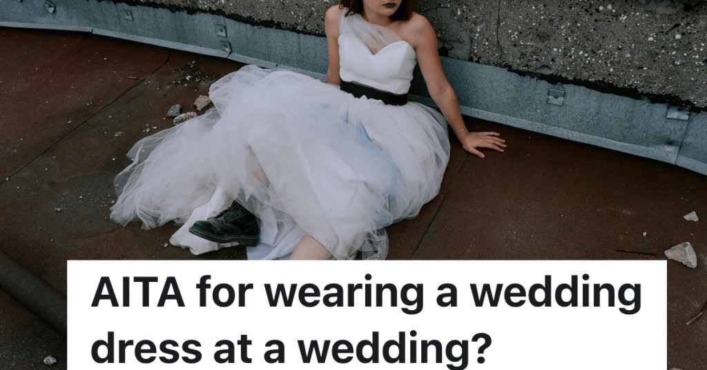 person wearing a dressing dress outside sitting down