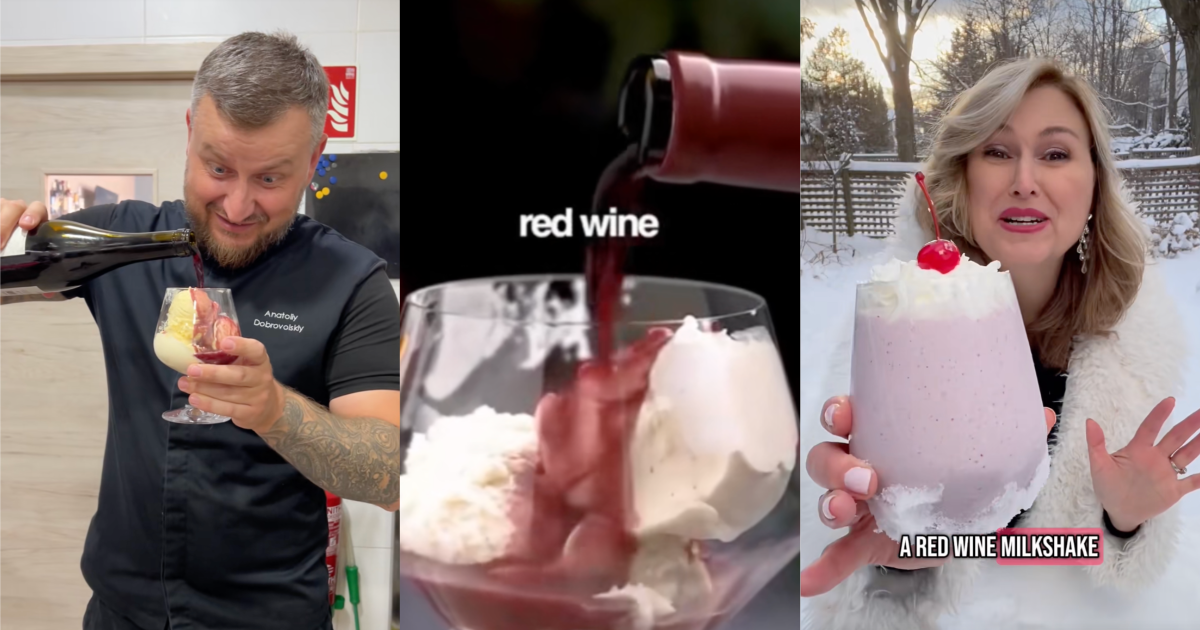 Cold meets rich, and somehow, it works! A Red Wine And Ice Cream Milkshake Is A Big Hit This Holiday Season ice cream and wine