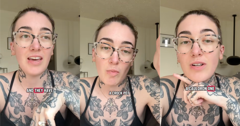 woman talking about crock pots