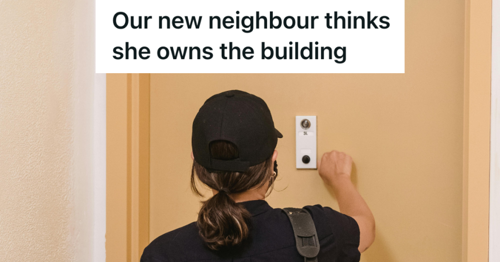 woman in black hat knocking on door