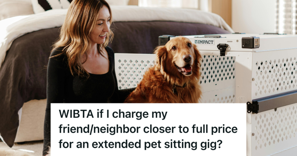 woman petting a golden retriever