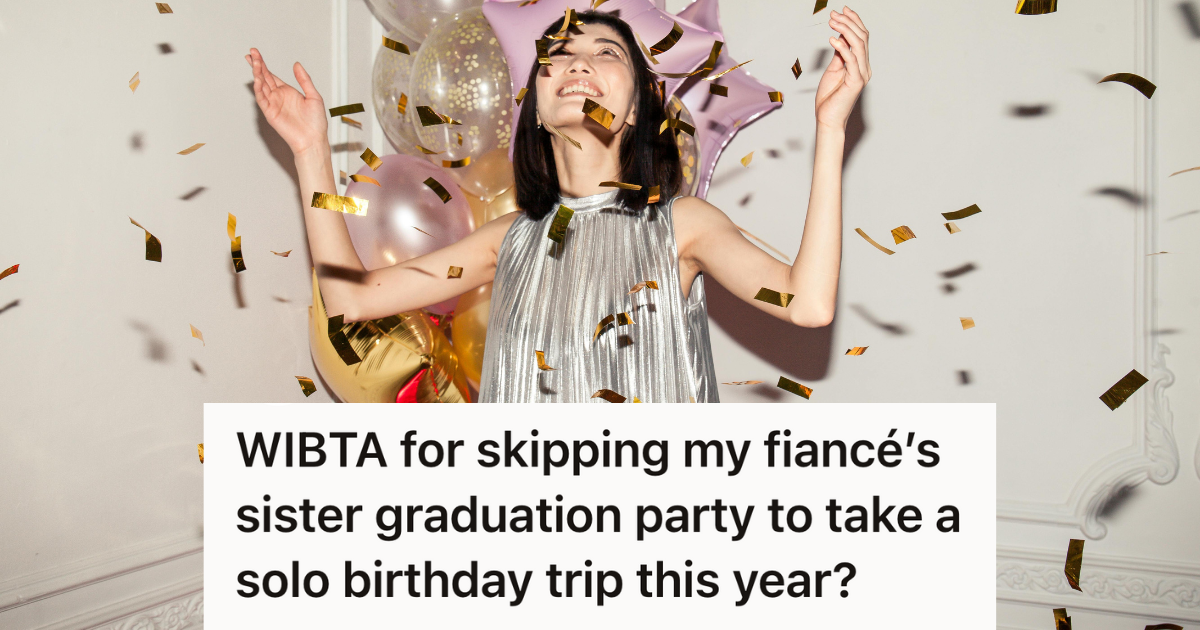 woman surrounded by confetti and balloons