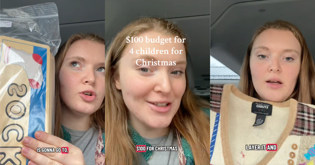 A Mom Told TikTok Viewers That She Budgeted $100 For Her Four Kids For Christmas woman talking about christmas