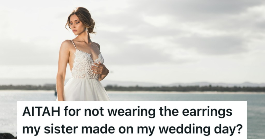 A bride by a lake