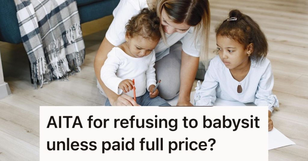 Woman painting with two young kids