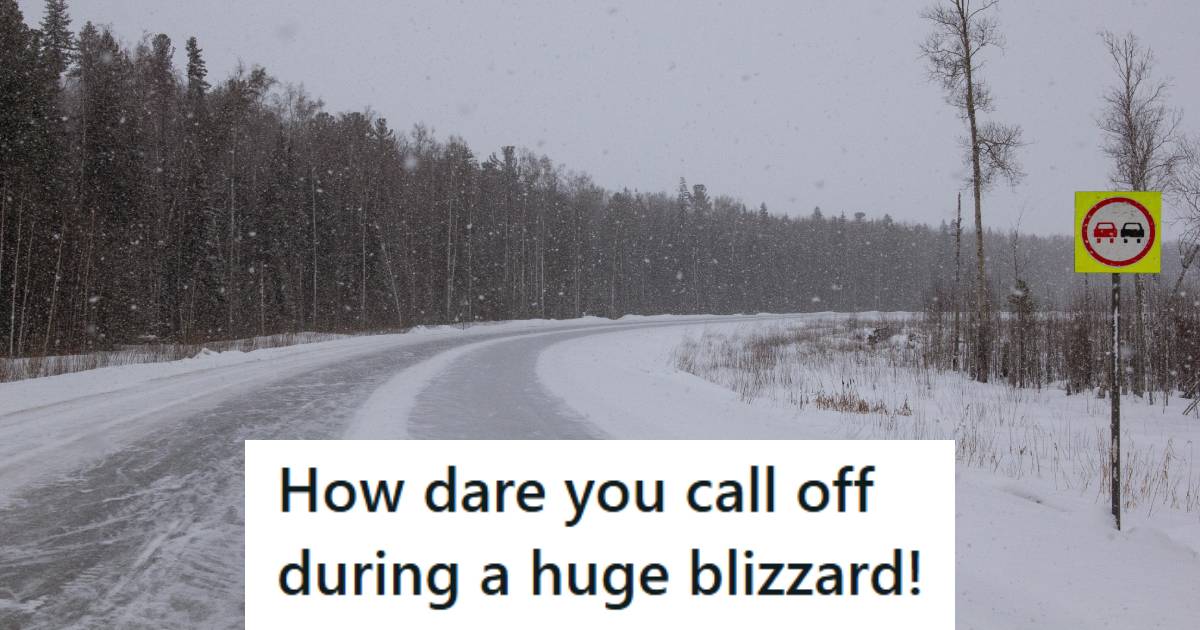 Road starting to collect snow during a storm somewhere like Canada