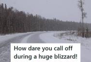 Call Center Employee Called Off During A Canadian Blizzard, Even Though His Boss Was Mad, But When He Heard That His Coworkers Got Snowed In At Work, He Thought It Was All Worth It