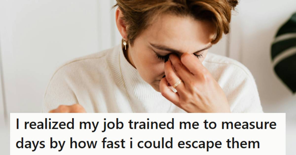 Woman holding her face because she realized like is a matrix