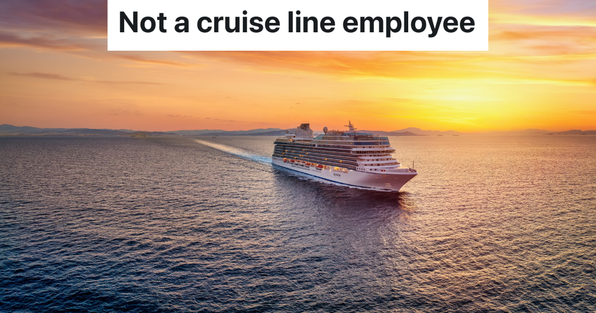 cruise ship in the ocean at sunset