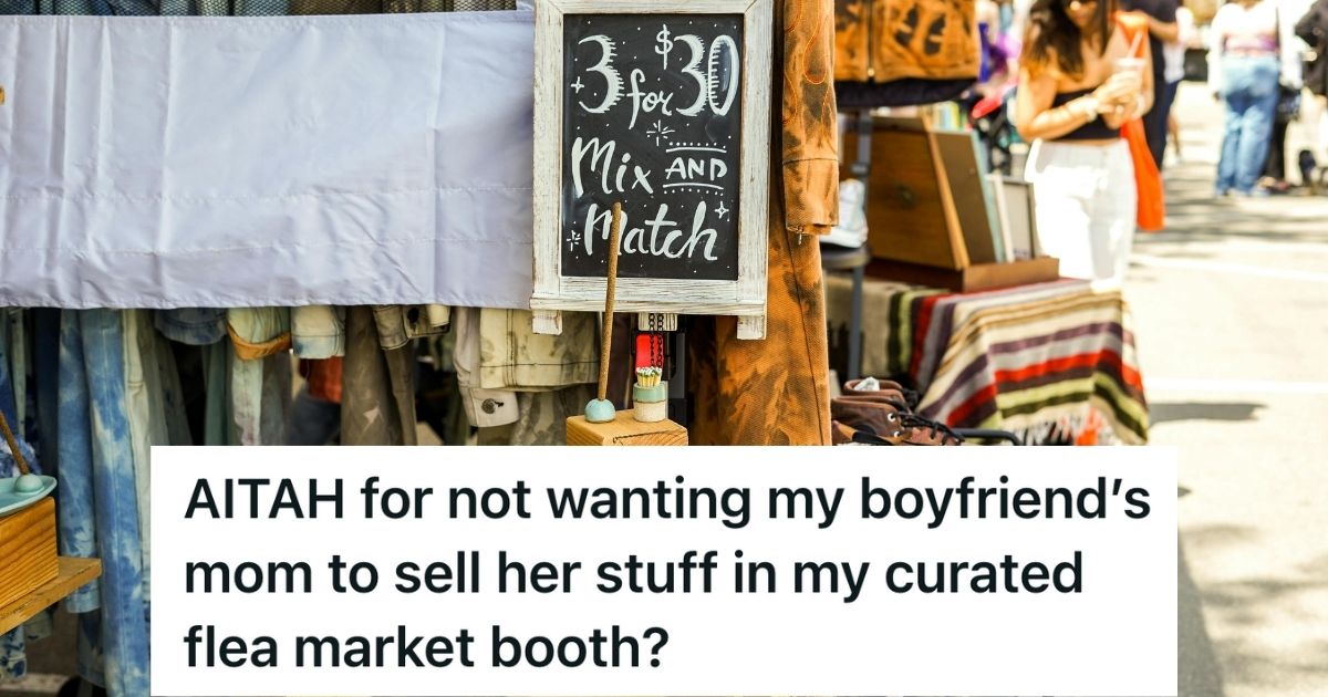 Outdoor flea market booth