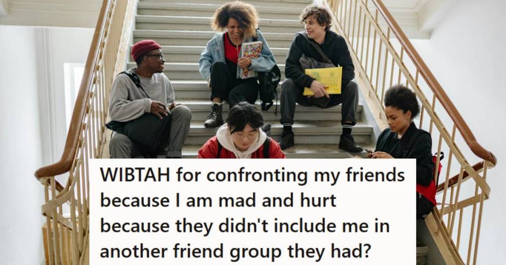 Group of college friends sitting on the stairs between classes