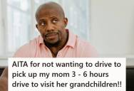 Adult Son Suggested His Mother Take The Train To Visit Her Grandchildren, But She Refused And Expected Him To Drive Six Hours Roundtrip Though NYC On A Friday Night Instead