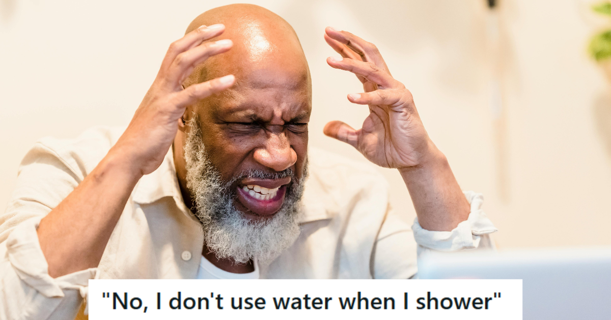 Bald man looking very angry