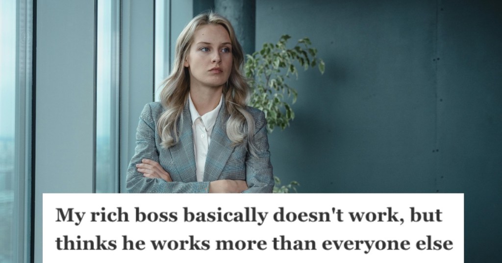 Woman in grey suit looking angry