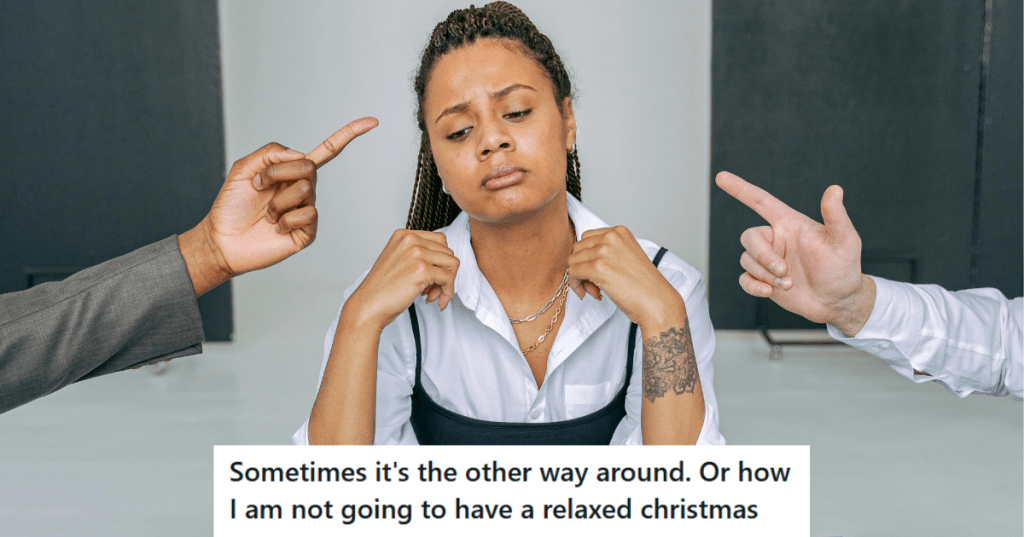 Sad women at work getting pointed at