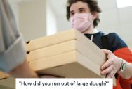 Pizza Place Ran Out Of Dough So They Delivered Two Small Pizzas, But Late The Angry Customer Refused To Tip The Delivery Guy