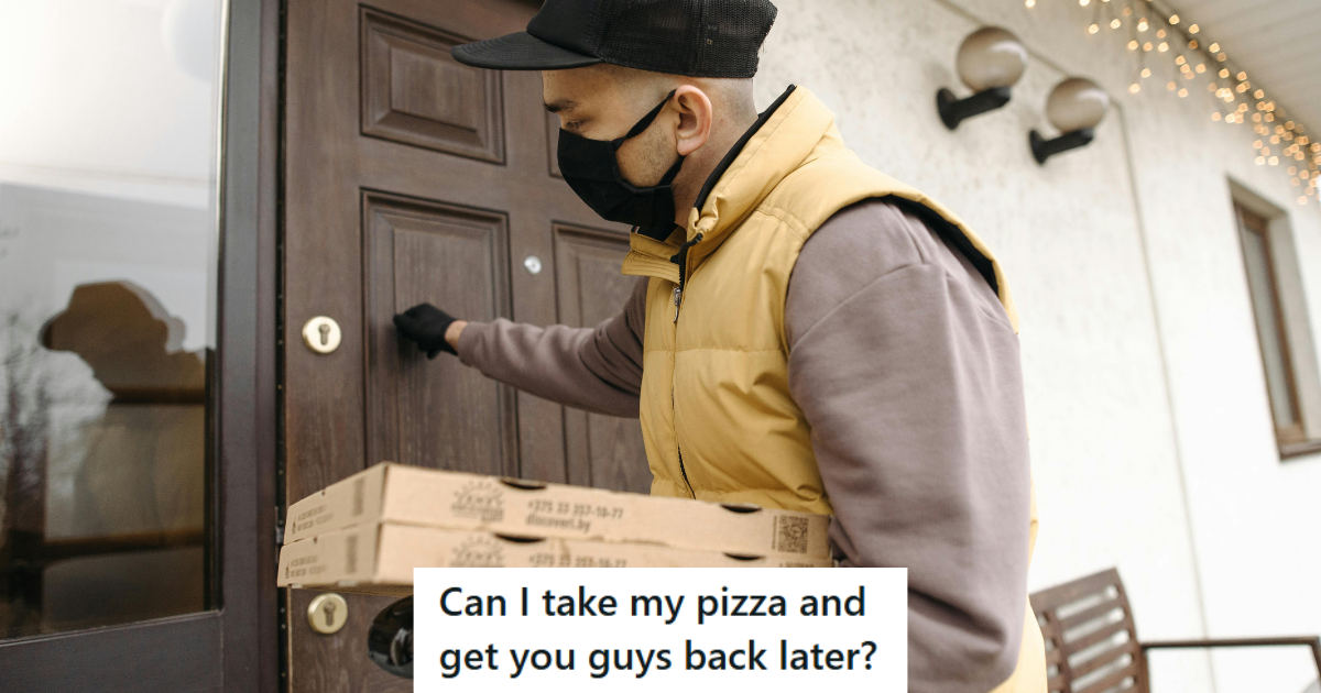 College Kid Wanted To Pay For His Pizza Later, But The Pizza Shop Employee Told Him They Dont Sell Free Pizzas Man delivering pizza