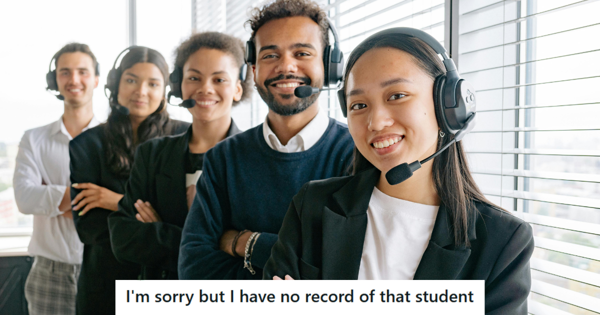 Call center team posing for a photograph
