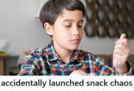 Aunt Was Sitting In The Kitchen With Her Nephew When He Started Throwing His Toy At Her, And After Multiple Attempts To Get Him To Stop, She Threw It Back And Got Him In Trouble