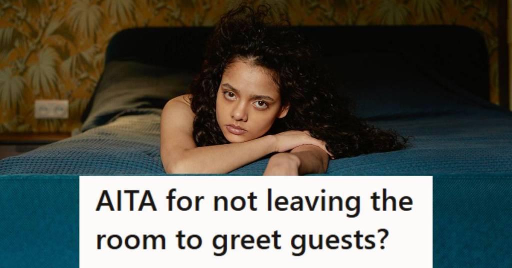 Woman laying on her bed with messy hair