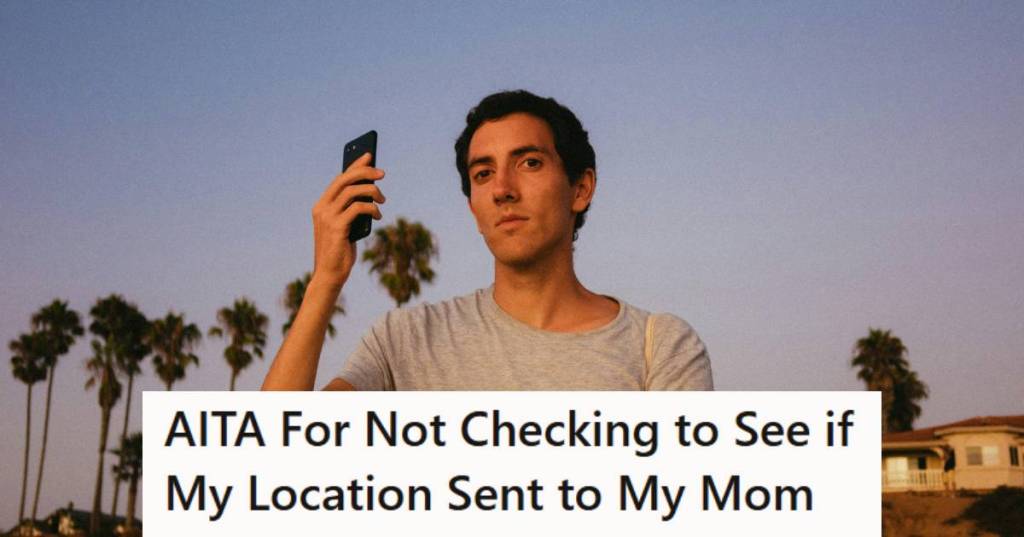 Man holding up his phone trying to get reception to share his location