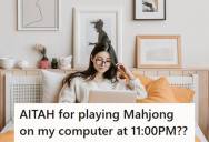 Woman Quietly Played Mahjong On Her Laptop In Bed, But Her Downstairs Neighbor Started Yelling At Her And Pounding The Ceiling Until She Shut It Off