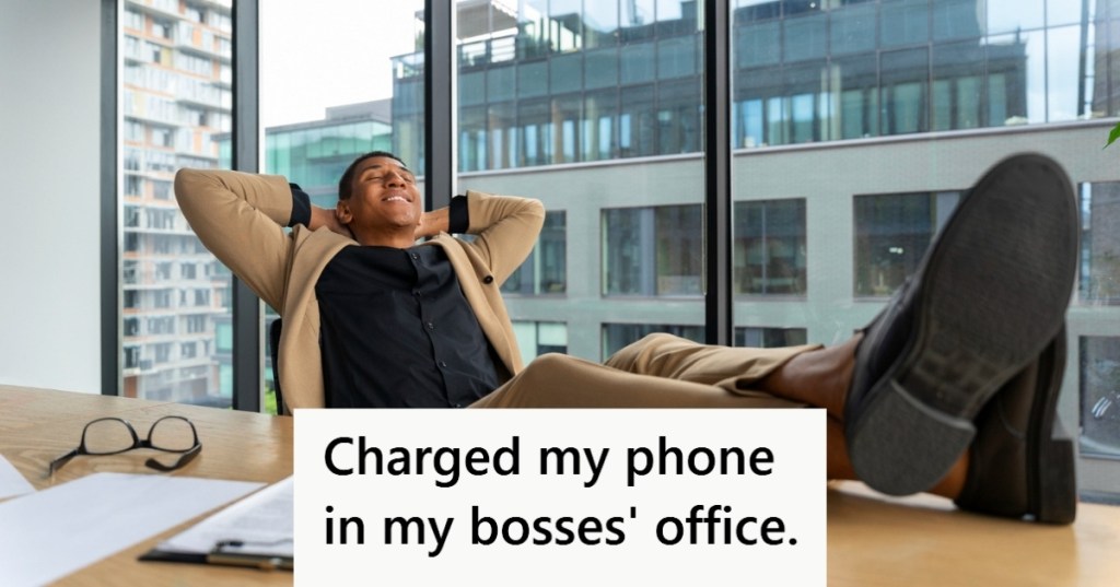 Man relaxing sitting at desk