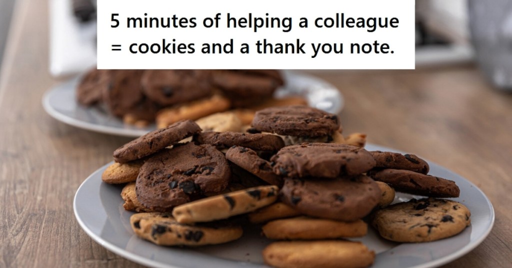 Freshly baked cookies on table