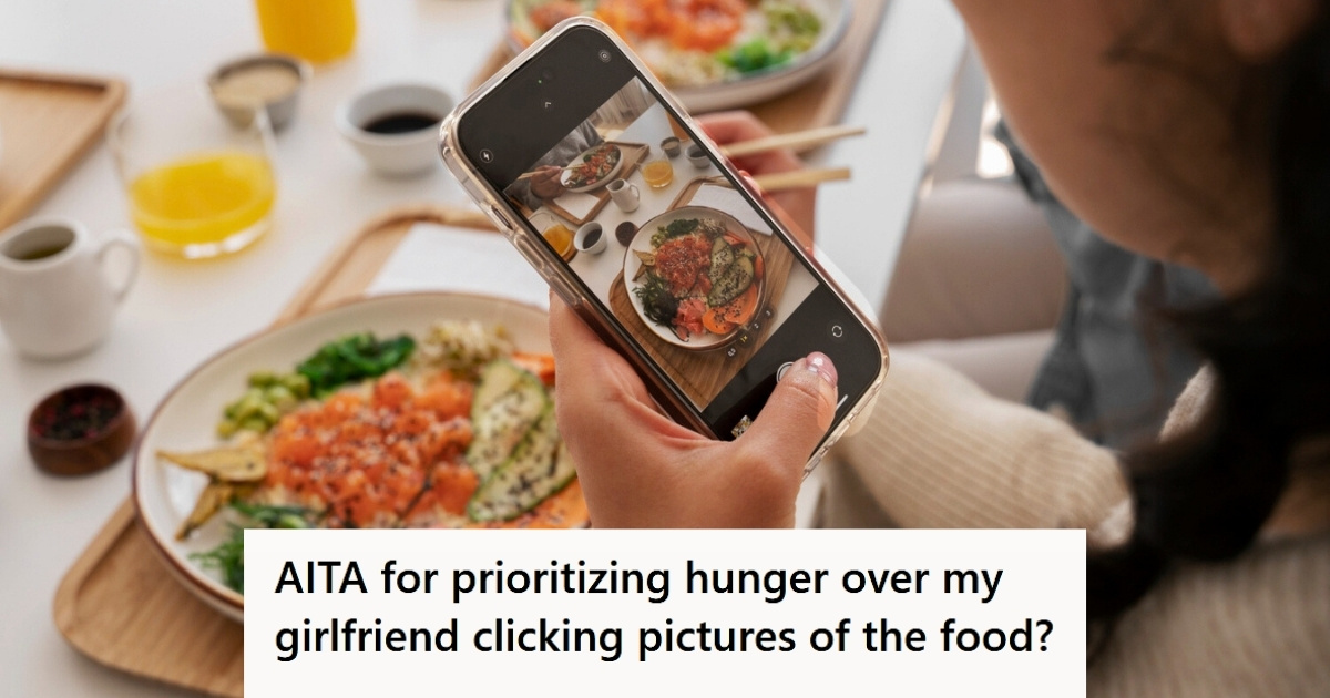 Woman taking picture of food