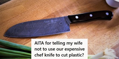 Chef's knife on the table