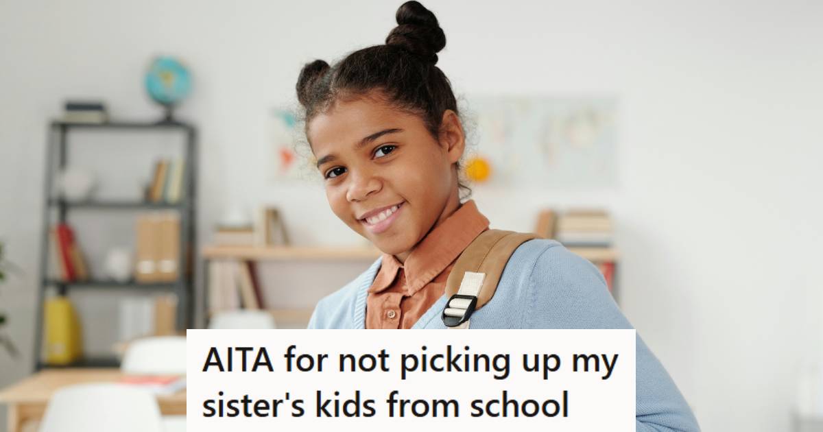 Girl smiling with her backpack, waiting for a ride after school