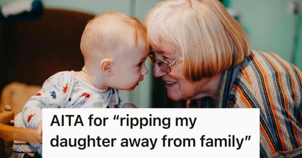 Baby and grandmother looking at each other