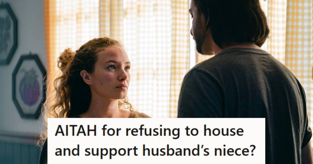 Woman telling her husband how she feels about his niece moving in