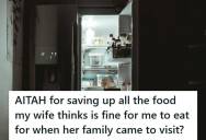 Husband Got Tired Of His Wife Telling Him It Was Fine To Eat Moldy Or Freezer Burned Foods, So He Saved A Bunch Of Them Up And Waited For Her Parents To Come Stay With Them