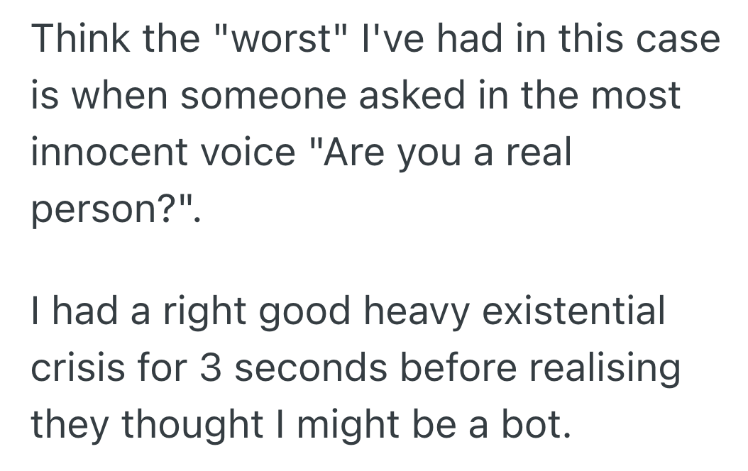 Screenshot 2026 01 07 at 4.19.47 AM Administrator Is Constantly Mistaken For A Robot, So She Tries Saying Things In A Different Voice, But Customers Still Arent Convinced Shes Real