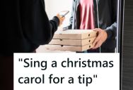 A Pizza Delivery Guy Was Told By A Customer That If He Wanted A Tip, He Had To Sing A Christmas Carol, So Feeling Humiliated, He Firmly Refused